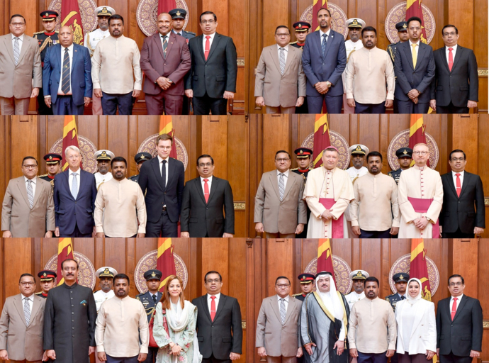 Six Foreign Envoys Present Credentials to President Dissanayake